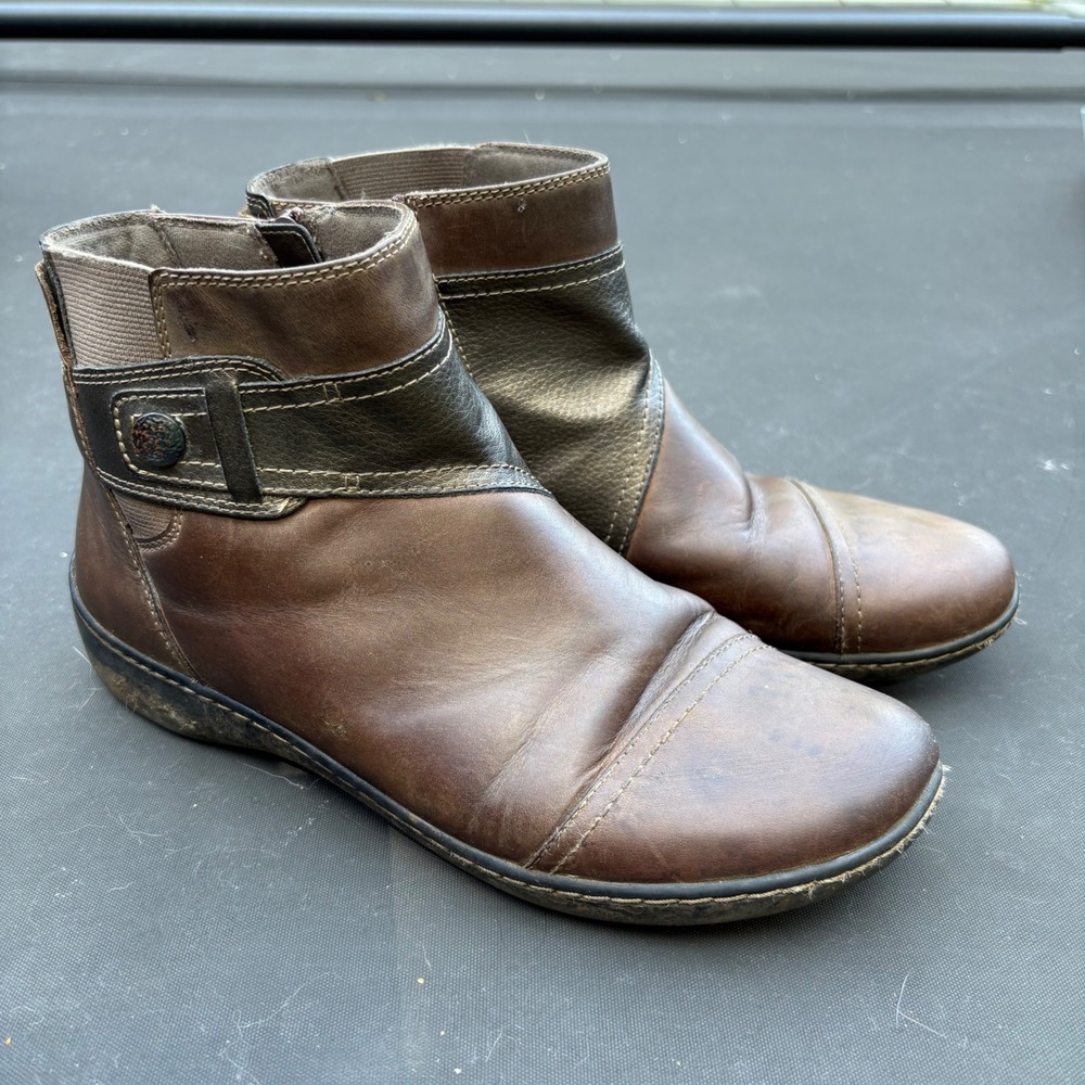 Clarks Womens Cheyn Madi Brown Leather Ankle Boots Size 7.5 M 261549914050